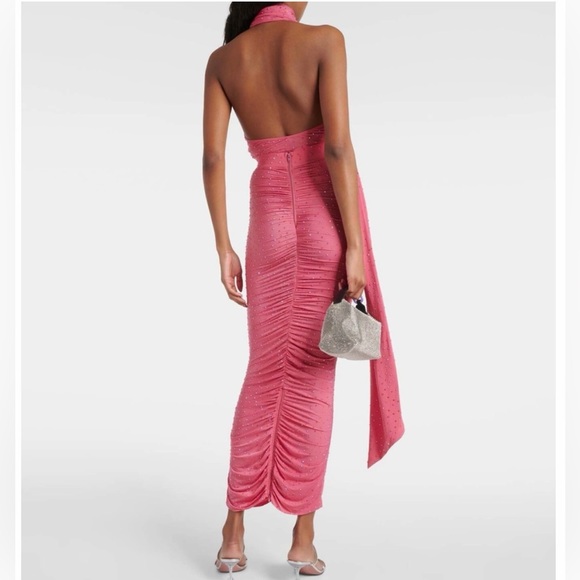 Alex Perry-rose, rauched, crystal jeweled jersey maxi skirt (only) -Size 8 USA - Picture 4 of 13